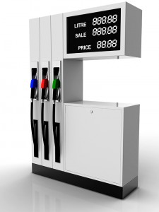 Gas station 3D rendering with easy changeable price